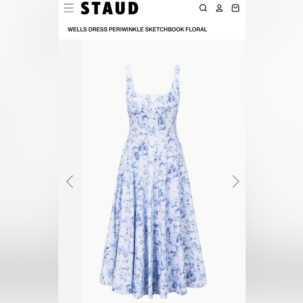 Staud blue poplin dress